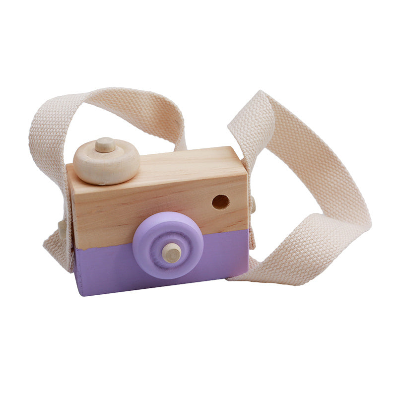 Wooden Camera Toy – Educational Gift for Kids & Babies Purple