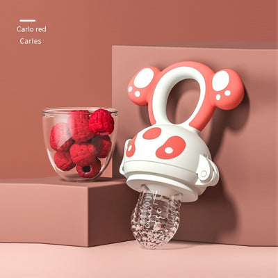 Baby Teether – Silicone Fruit Feeder & Pacifier Molar Toy Fresh Food Feeder Carlo Red
