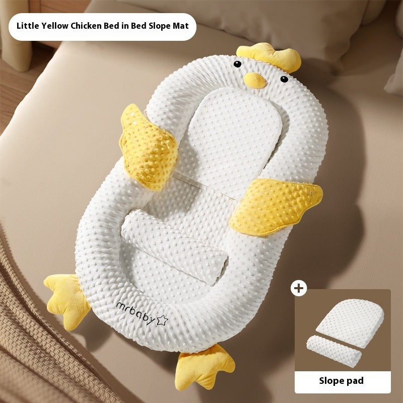 Baby Sleeping Mattress – Bed-in-Bed Newborn Slope Crib Yellow Chicken Vomit Milk Suit