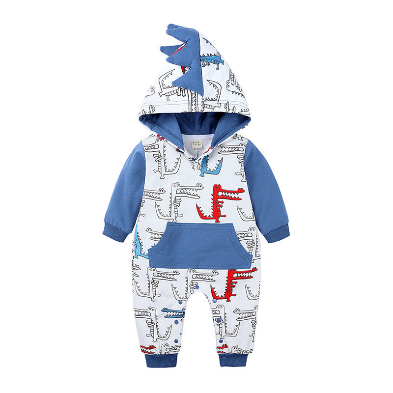 Baby Bodysuit – Cute Dinosaur Print Infant Outfit Blue