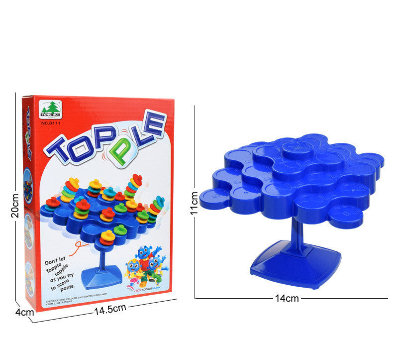 Balance Stacking Board Game – Montessori Turntable Toy Blue 1PC
