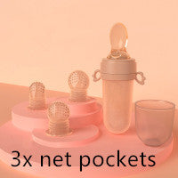 Rice Cereal Feeding Bottle – Baby Spoon Food Feeder Antique Silver 3 net pockets