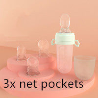 Rice Cereal Feeding Bottle – Baby Spoon Food Feeder Green 3 net pockets