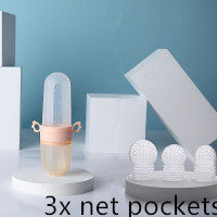 Rice Cereal Feeding Bottle – Baby Spoon Food Feeder Pink 3 net pockets