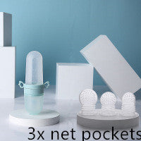 Rice Cereal Feeding Bottle – Baby Spoon Food Feeder Blue 3 net pockets