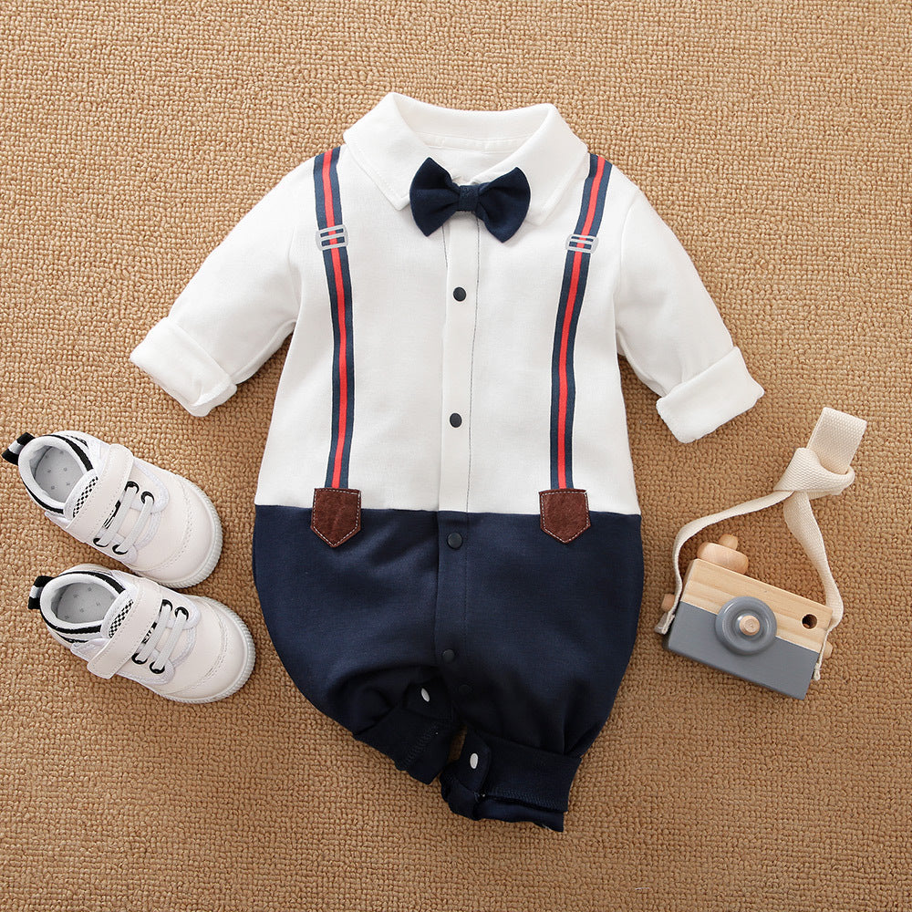 Baby Gentleman Romper – Formal One-Piece Outfit Navy blue