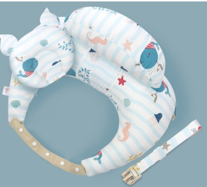 Nursing Pillow – Adjustable Maternity Breastfeeding Cushion Blue with pillow