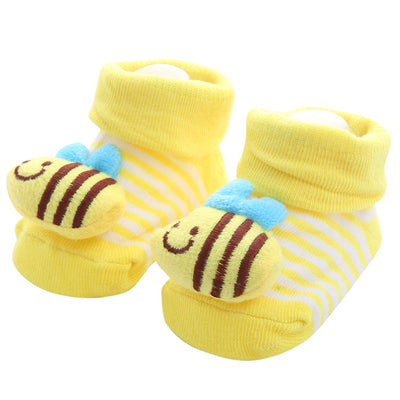 Non-Slip Baby Socks – Cotton Cartoon Floor Socks Yellow One size