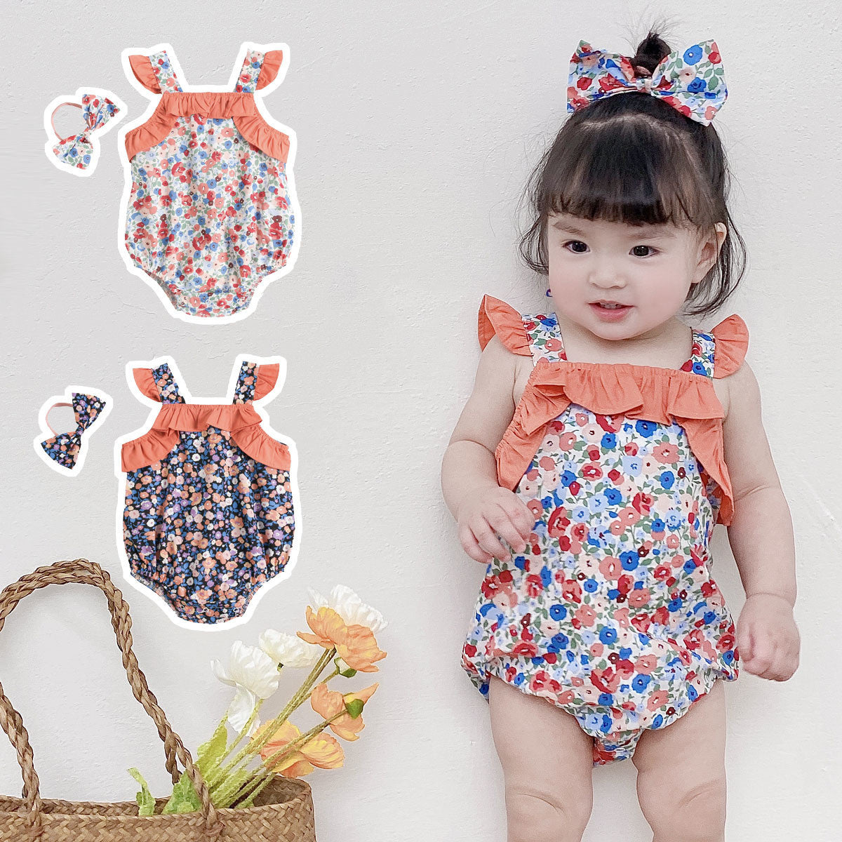 Baby Cotton Floral Bodysuit – Casual Fashion Wear
