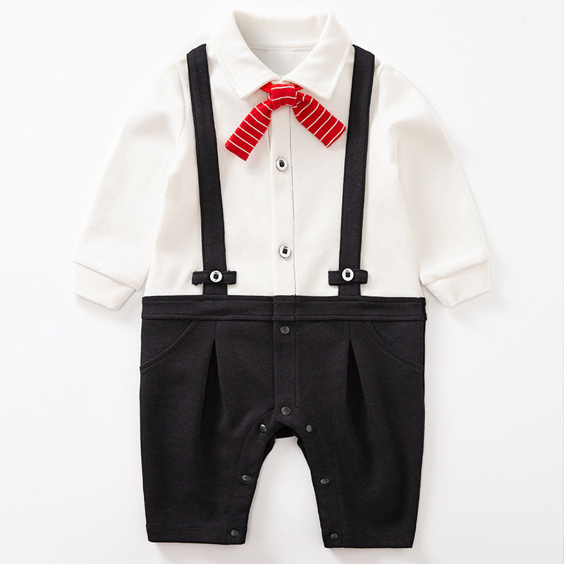 Baby Gentleman Romper – Formal One-Piece Outfit Black