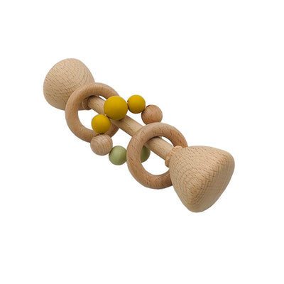 Wooden Baby Teething Toy – Beech Wood Rattles for Infants 2 Style