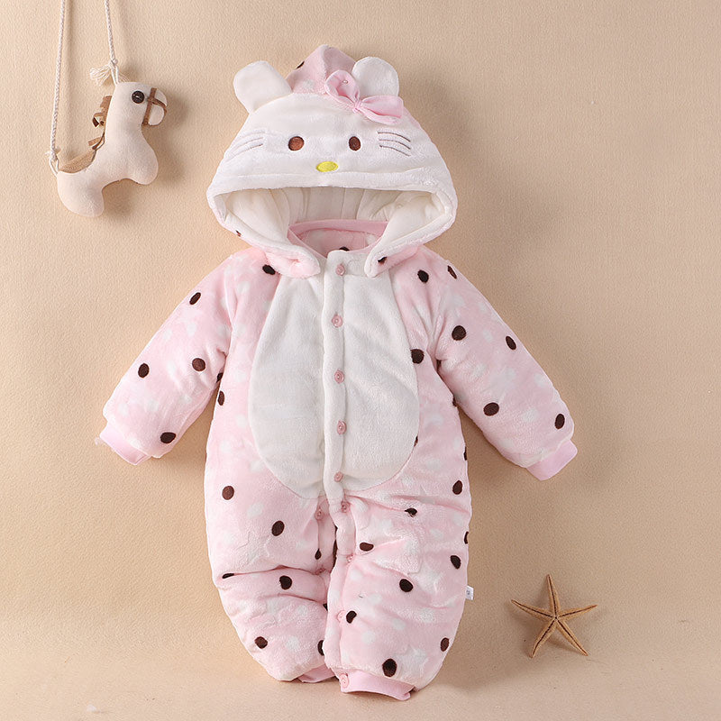 Baby Bodysuit – Warm Winter Infant Outfit for Boys & Girls Pink