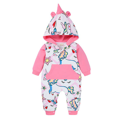 Baby Bodysuit – Cute Dinosaur Print Infant Outfit Pink