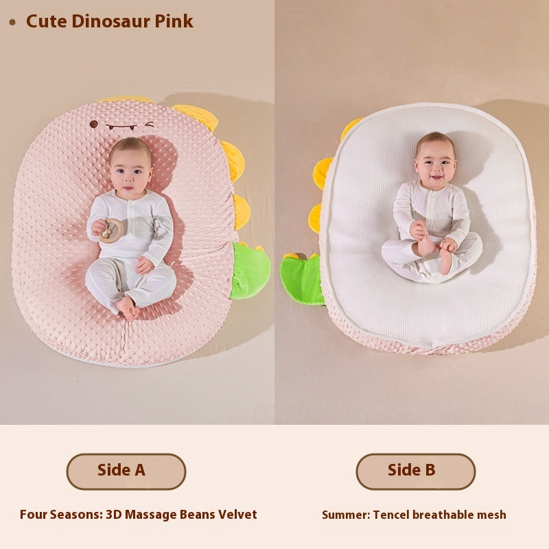 Baby Sleep Ramp – Anti-Spill Feeding Slope Nursing Pillow Dinosaur Blue Bean