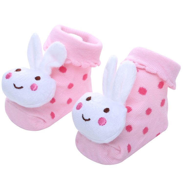 Non-Slip Baby Socks – Cotton Cartoon Floor Socks Pink One size