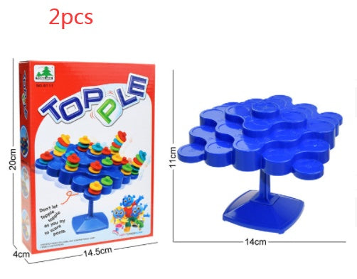 Balance Stacking Board Game – Montessori Turntable Toy Blue 2PCS