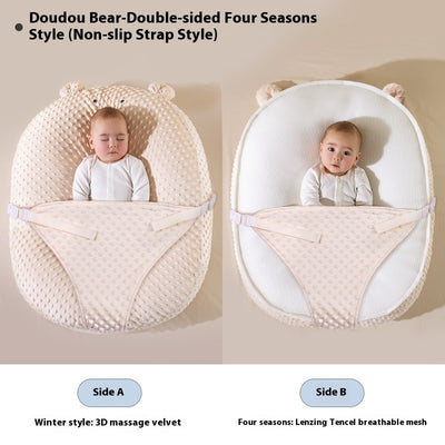 Baby Sleep Ramp – Anti-Spill Feeding Slope Nursing Pillow Bear Rice Bean Triangle Strap