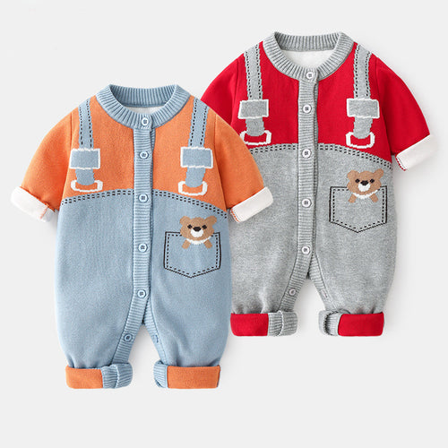 Baby Bodysuit – Knitted Double-Layer Cotton Outfit