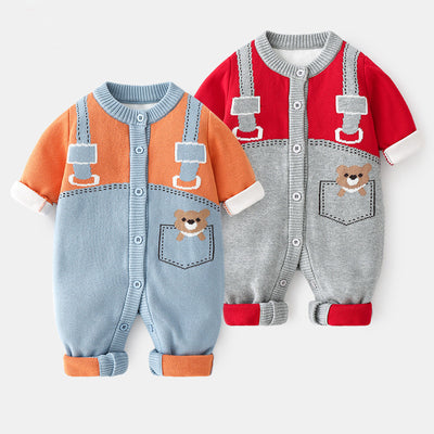 Baby Bodysuit – Knitted Double-Layer Cotton Outfit