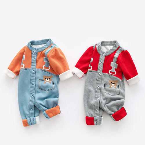 Baby Bodysuit – Knitted Double-Layer Cotton Outfit