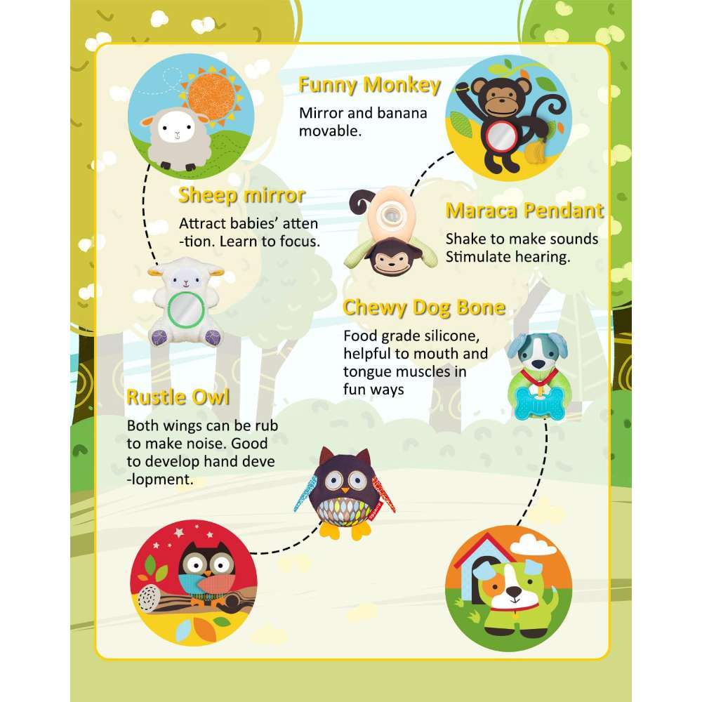 Baby Play Mat – Zoo Sensory Gym for Infants by Keeygo