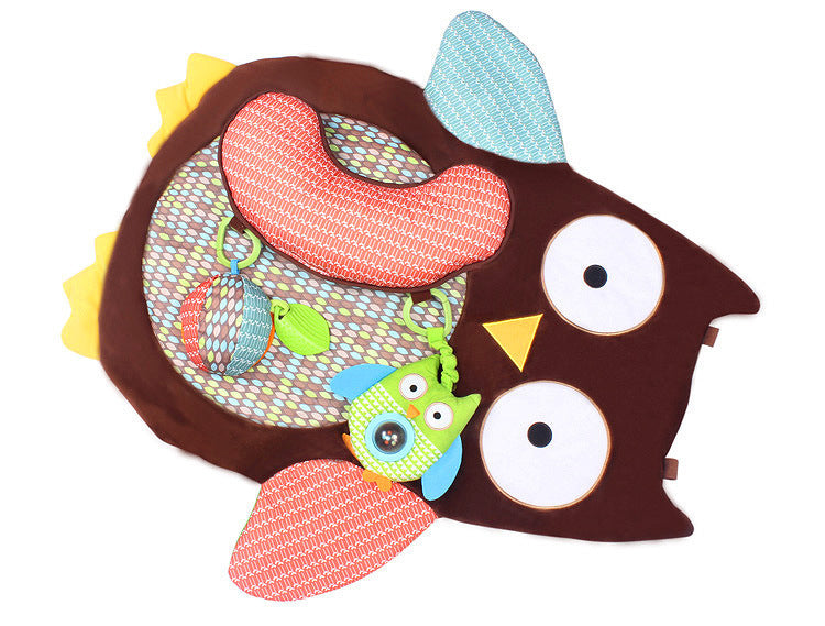 Baby Crawling Play Mat - Cartoon Owl Soft Baby Floor Mat Brown