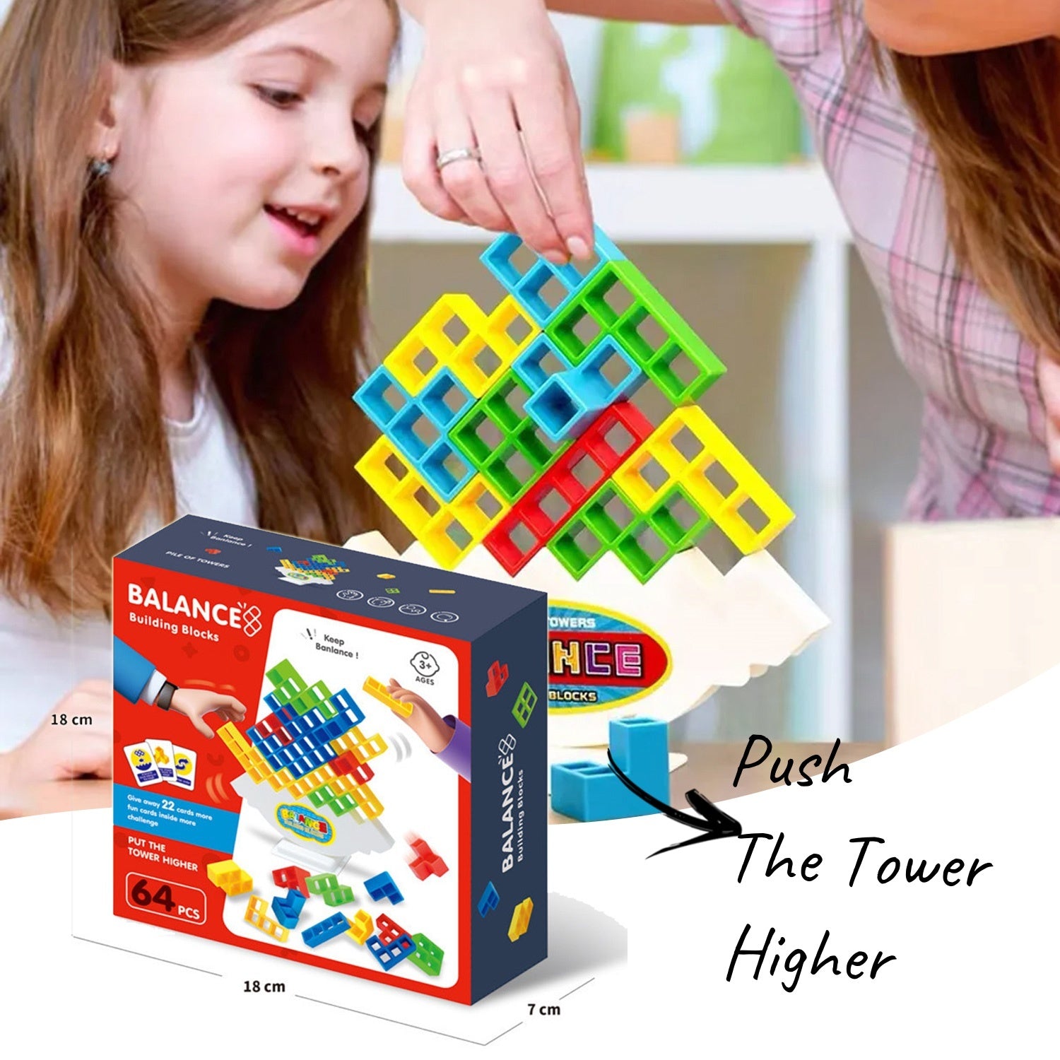 Stacking Board Game – Tower Block Puzzle for Kids & Adults