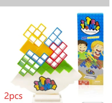 Stacking Board Game – Tower Block Puzzle for Kids & Adults Portable 32blocks 2pcs