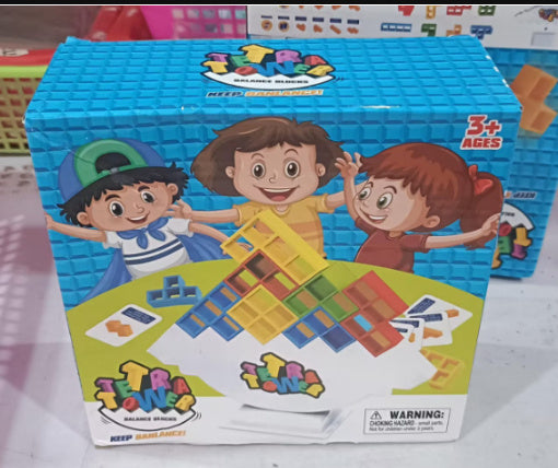 Stacking Board Game – Tower Block Puzzle for Kids & Adults Balanced Jammer 64blocks
