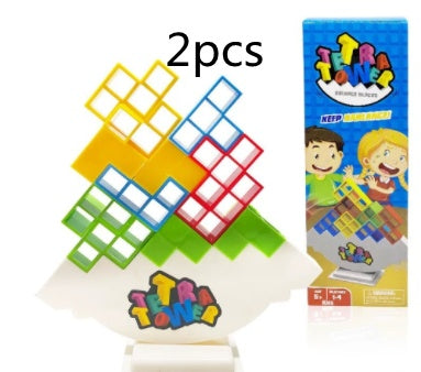 Stacking Board Game – Tower Block Puzzle for Kids & Adults Portable 16blocks2pcs