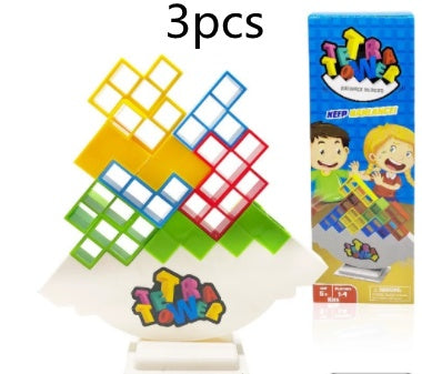 Stacking Board Game – Tower Block Puzzle for Kids & Adults Portable 16blocks3pcs
