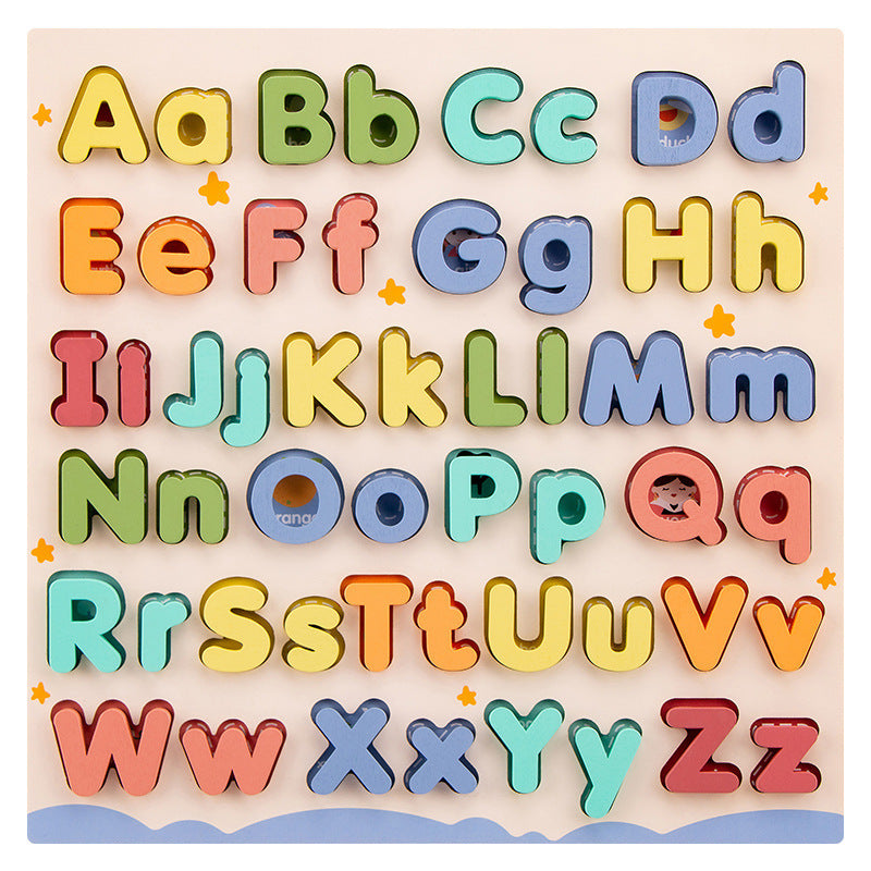 Wooden Letter Puzzle – Educational Alphabet Board for Kids Case Plate