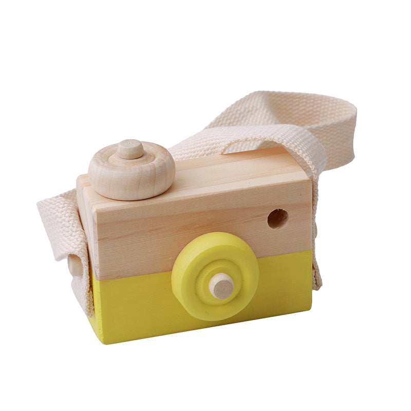 Wooden Camera Toy – Educational Gift for Kids & Babies Yellow