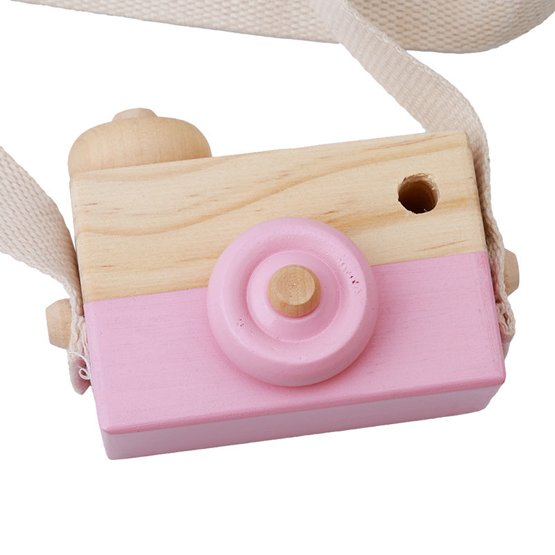 Wooden Camera Toy – Educational Gift for Kids & Babies Pink