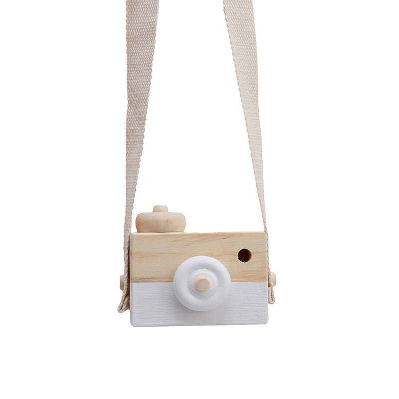 Wooden Camera Toy – Educational Gift for Kids & Babies White