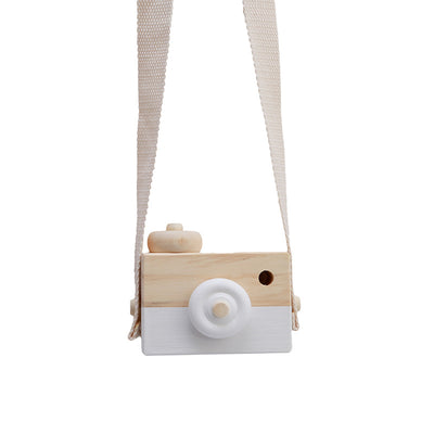 Wooden Camera Toy – Educational Gift for Kids & Babies White