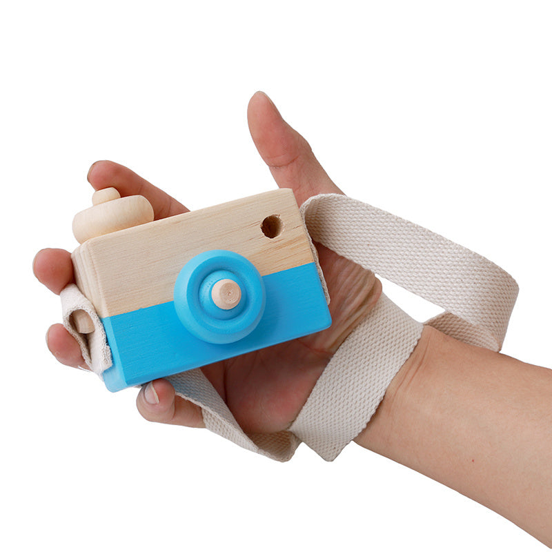 Wooden Camera Toy – Educational Gift for Kids & Babies Blue