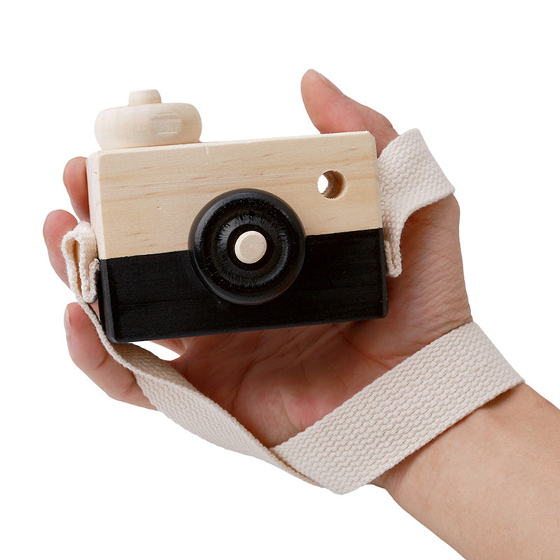 Wooden Camera Toy – Educational Gift for Kids & Babies Black