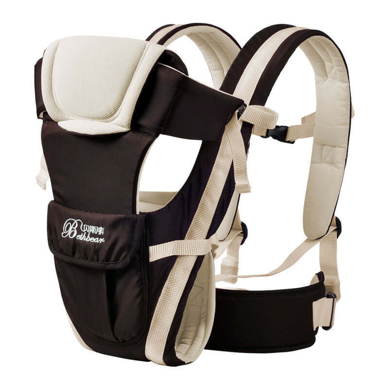 Double Shoulder Baby Carrier for Moms – Comfortable & Secure Khaki