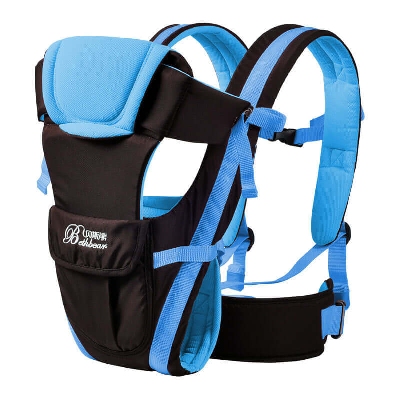 Double Shoulder Baby Carrier for Moms – Comfortable & Secure Blue