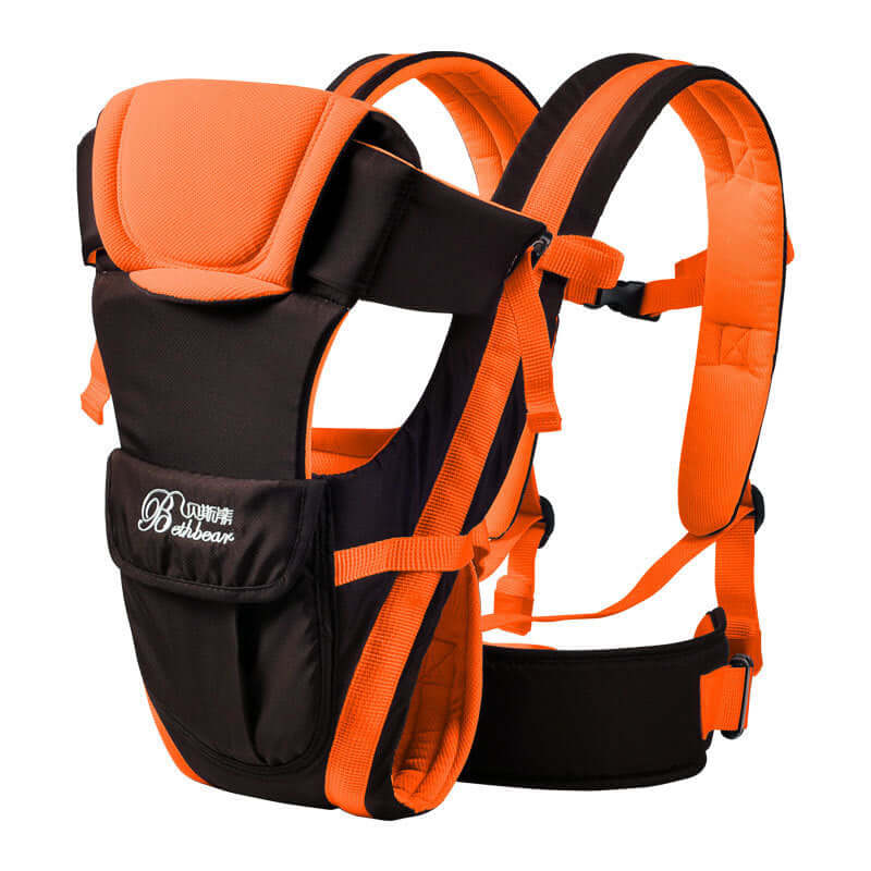 Double Shoulder Baby Carrier for Moms – Comfortable & Secure Orange