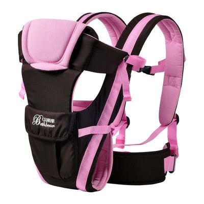 Double Shoulder Baby Carrier for Moms – Comfortable & Secure Pink