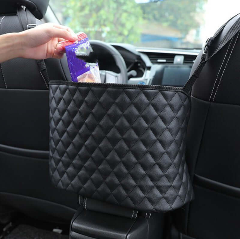 Storage net pocket between car seats