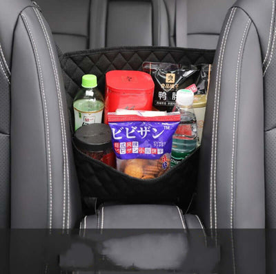 Storage net pocket between car seats