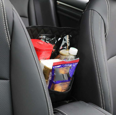 Storage net pocket between car seats