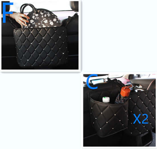 Storage net pocket between car seats 1set