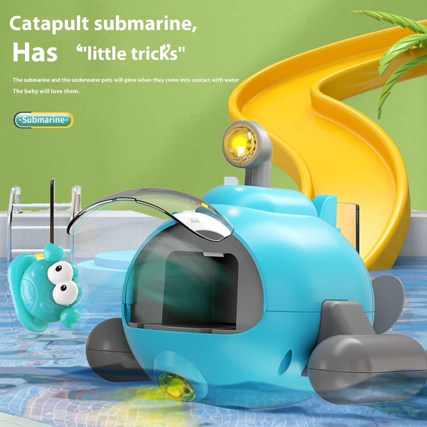 Submarine Bath Toys – Luminous Catapult Water Toy for Kids