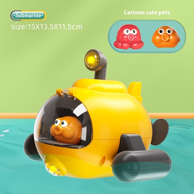 Submarine Bath Toys – Luminous Catapult Water Toy for Kids Orange
