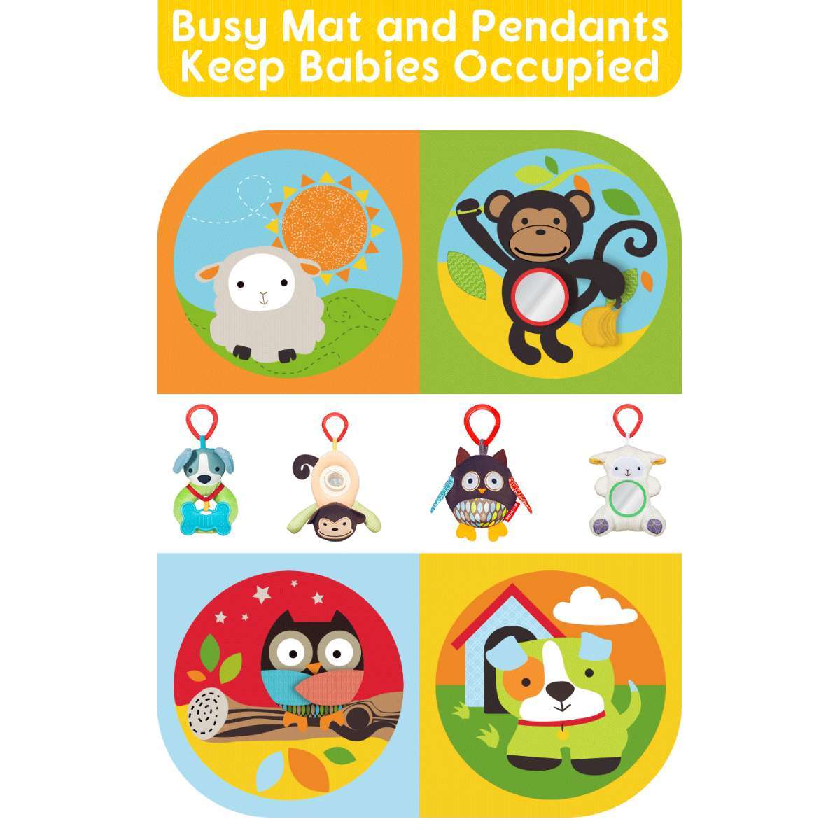 Baby Play Mat – Zoo Sensory Gym for Infants by Keeygo