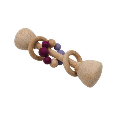 Wooden Baby Teething Toy – Beech Wood Rattles for Infants 1 Style
